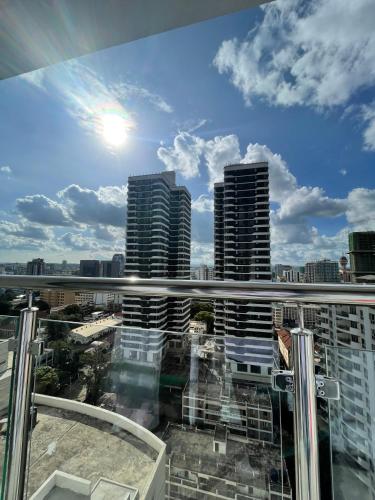 a view of the city from the balcony of a building at Shangri-la residence Westlands-Remote working & gym in Nairobi