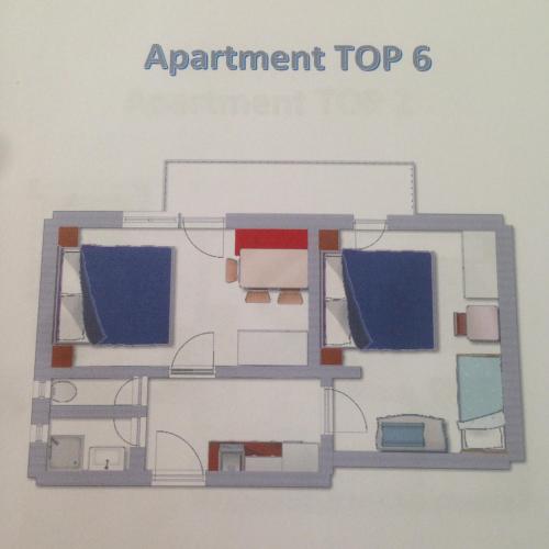 a floor plan of an apartment top at Lärchenheim Apartments in Ischgl