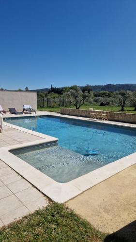 a swimming pool with a view of the ocean at Villa à charleval en campagne avec piscine 14 couchages in Charleval