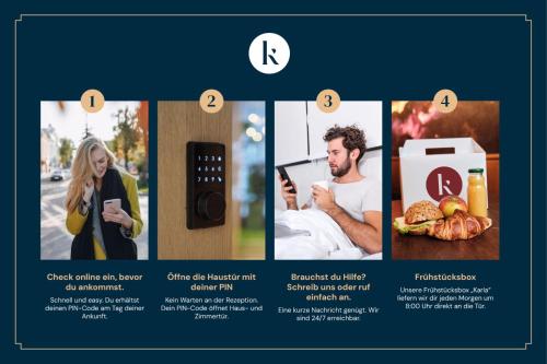 a collage of photos with a picture of a person at Karl - das City Hotel Konstanz in Konstanz