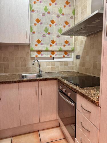 a kitchen with a sink and a counter top at Rosa Somhome in Peniscola