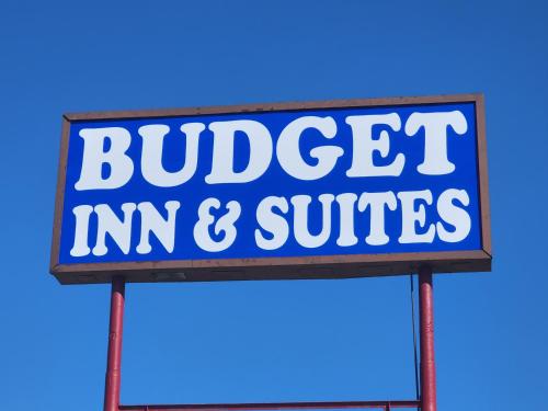 a blue sign that readsbucket im and suites at Budget Inn And Suites Eagan in Eagan