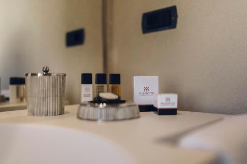 a group of products sitting on top of a counter at Il Palazzotto I Residence & Winery in Matera