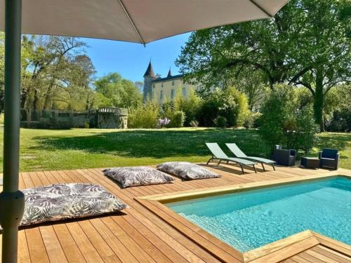 Château avec Piscine aux portes de Bordeaux - Parc arboré & Chambres élégantes