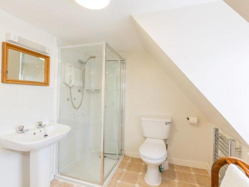 a bathroom with a shower and a toilet and a sink at 2 Bed in Applecross oc-ca422 in Applecross
