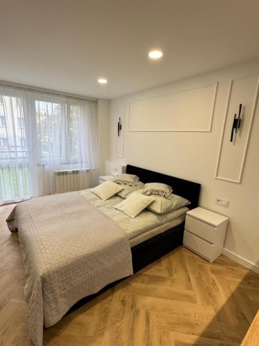 a bedroom with a large bed in a room at Apartament w Centrum Tarnowa Lwowska in Tarnów