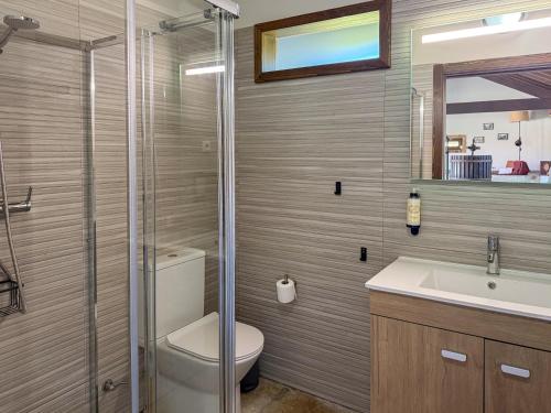 a bathroom with a toilet and a sink at Quinta da Bela Vista do Lima in Ponte de Lima