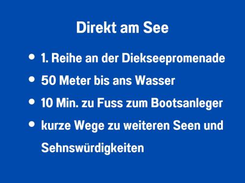 a screenshot of a cell phone with the words ditch an see at Heimathafen Dieksee - mit direktem Seeblick & Balkon am Dieksee in Malente