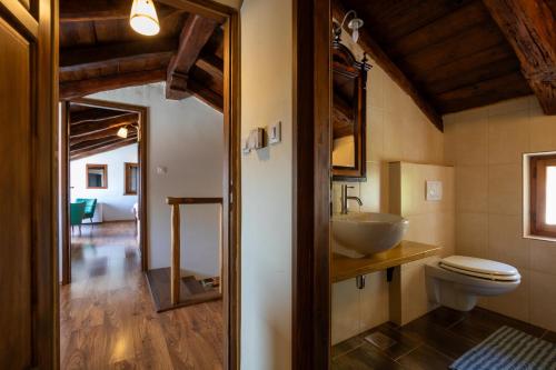 a bathroom with a sink and a toilet at Refugio Ivanini in Zagorje