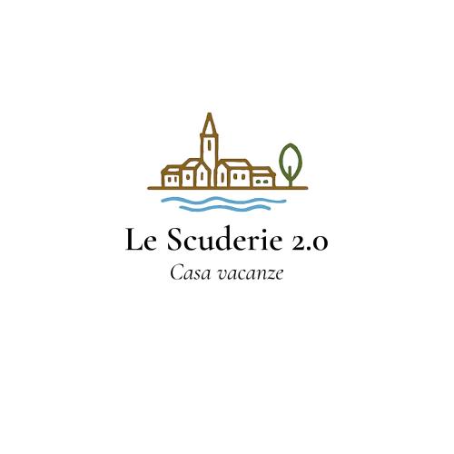 a lighthouse and a house on the water logo at Le Scuderie - casa vacanze in Intra