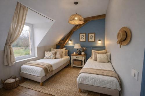 Llit o llits en una habitació de La Ferme Neuve