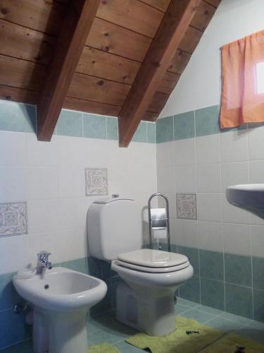 a bathroom with a toilet and a sink at B&B Antica Corte Lombarda in Mortara