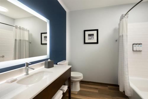 a bathroom with a sink and a toilet at Hyatt Select St Louis Airport in Saint Louis