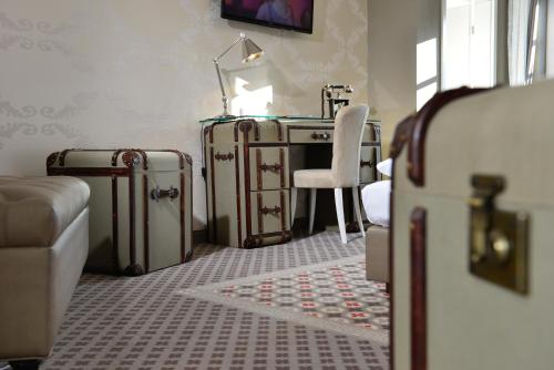 Χώρος καθιστικού στο Hotel Alte Schule