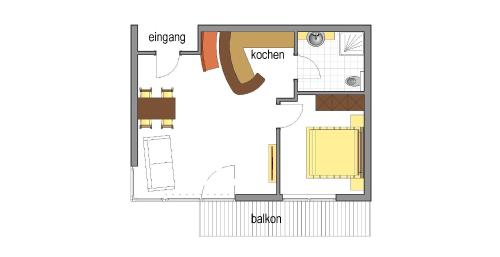 a floor plan of a small house at Apart Hotel Neier in Ladis
