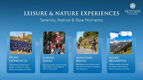 a screenshot of the nature experiences brochure at Skyview by Empyrean in Patnitop