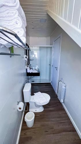 a bathroom with a toilet and a sink at Lapônia Hotel Gramado in Gramado