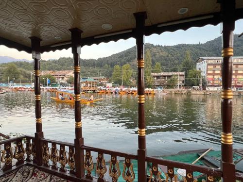 a view of the water from a boat on the river at FREEDOM houseBoat in Srinagar