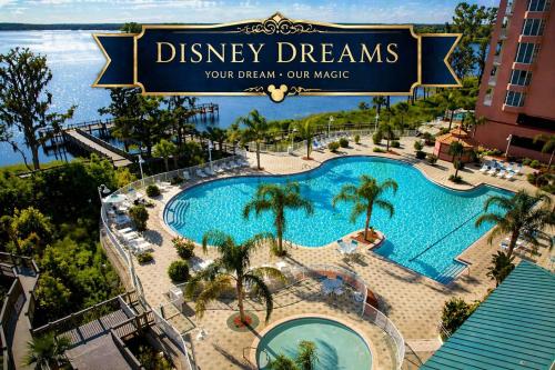 a sign for a disney dream pool at a resort at Penthouse Close to Disney area and Malls water view in Orlando