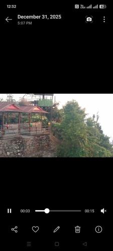 two photographs of a park with a pavilion at DEVITHAN Resort in Dharān Bāzār