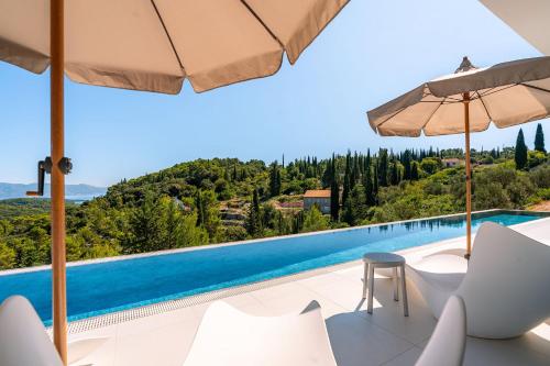 Luxury Villa Morello Korčula 1 with large heated pool, gym & sauna