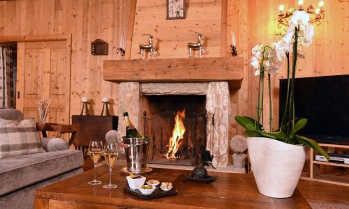 Ruang duduk di Chalet d'Adrien