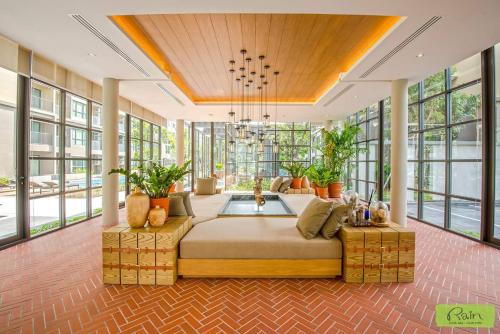 Χώρος καθιστικού στο Rain Condo Ground Floor Cha-am Hua Hin