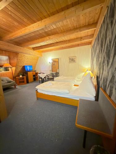 a bedroom with a large bed in a room at RS Aparthotel in Schöppenstedt