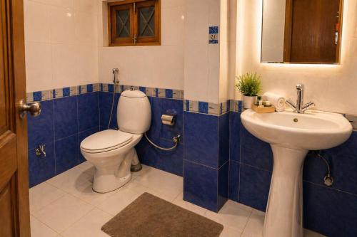 a bathroom with a toilet and a sink at The Regal IVY Hotel in Nainital