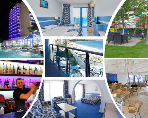 a collage of photos of a hotel with a pool at Palace Hotel in Sunny Beach