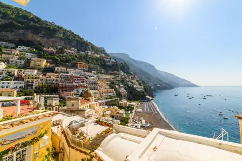 a view of positano on the amalfi coast at Estate4home - Casa Bouganville in Positano