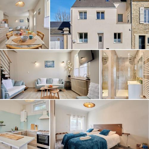 a collage of photos of a house at La Parenthese - Charme & Coeur Historique in Bayeux
