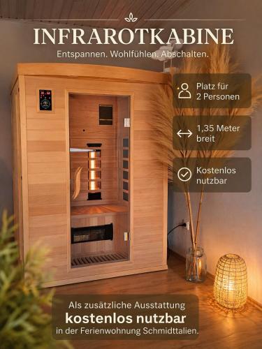 an advertisement for an intercontinental australia restaurant with an oven at Ferienwohnung Schmidtalien,inklusive Infrarotsauna in Dommitzsch