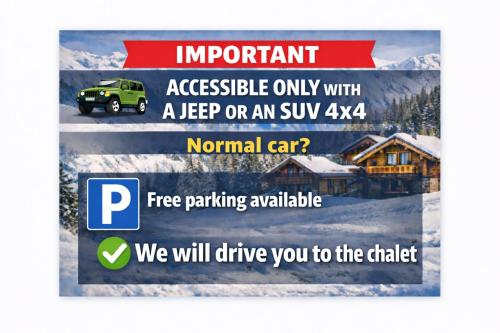 an invitation to a jeep or an suv in the snow at Chalet El Baitel in Bellamonte