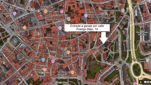 a map of a street for officer parking spots at Ca'Oviedo in Oviedo