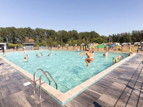 a group of people in a swimming pool at Safaritent 4 in Vessem