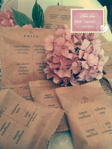 a bunch of flowers sitting on top of some paper at B&B Terre Di Bea in Pederobba