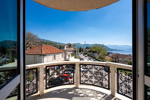 a view from a balcony with a view of a street at Castello Mare Residence in Herceg-Novi