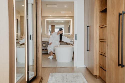 Kylpyhuone majoituspaikassa Hilton Quebec