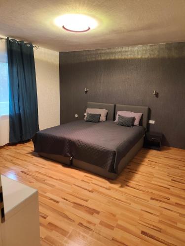 a bedroom with a large bed in a room at Schöne Wohnung Prima am Bahnhof Schwerte in Schwerte