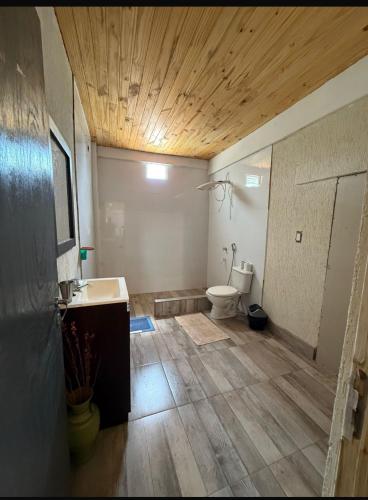 a bathroom with a toilet and a sink at Nathaly aparts iguazú in Puerto Iguazú