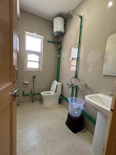 a bathroom with a toilet and a sink at Julley Jispa in Jispa