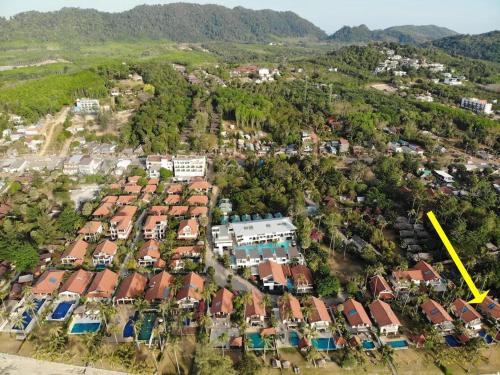 an aerial view of a residential neighborhood with houses at Beachfront! 5 Bedrooms - Malee Beach Villa E1 in Ko Lanta