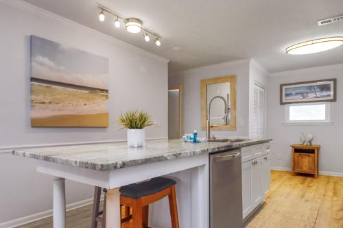a kitchen with a large counter and a sink at Their Inheritance by Pristine Properties Vacation Rentals in Indian Pass