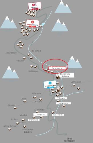 a map of the remarkables mountain range at Chalet De Manou - Chalet individuel rénové pour 12 personnes avec sauna dans les 3 Vallées MAE-3694 in Saint-Martin-de-Belleville
