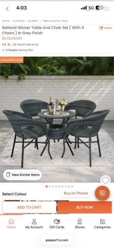 a website for a furniture store with a table and chairs at Vilasa stays and colive in Hyderabad