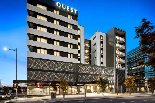 a tall building with a sign on it at Quest Dandenong Central in Dandenong