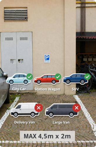 a group of cars parked in front of a building at Ca' De Amicis Rho Fiera Milano - Private parking - Self check in in Rho