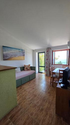 a living room with a couch and a table at Boutique Home Saltaragazza in Petrovac na Moru
