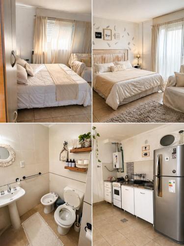 Una cama o camas en una habitación de Hermoso monoambiente en el centro de la ciudad Edificio San Francisco